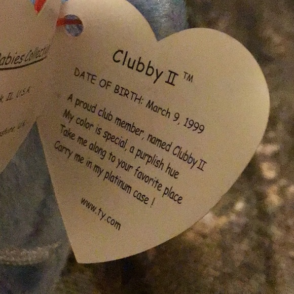 TY beanie baby Clubby II Iridescent blue 3/9/99 great shape - Picture 7 of 8